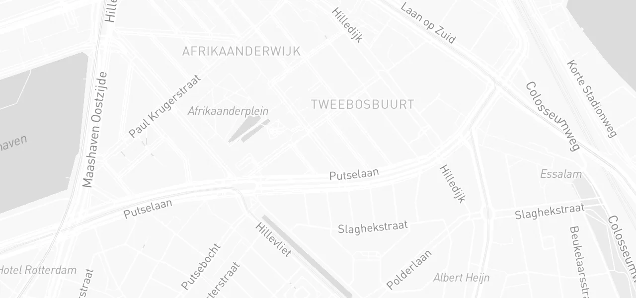 Kaart met de locatie van Autorijschool Aamin aan de Johannes Brandstraat 15-B, Rotterdam