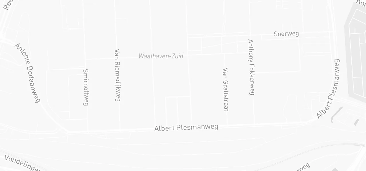 Kaart met de locatie van BLOM opleidingen (bij DELTA) aan de Geyssendorfferweg 47, Rotterdam