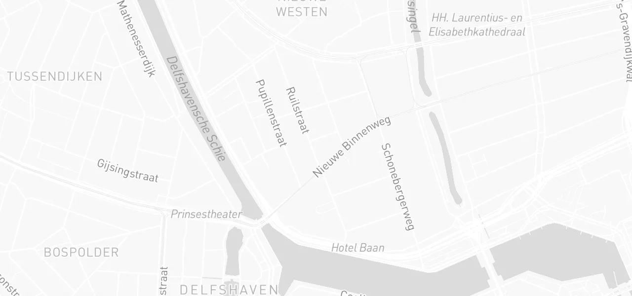 Kaart met de locatie van Rijschool Snel Gehaald aan de Ruilstraat 84, Rotterdam