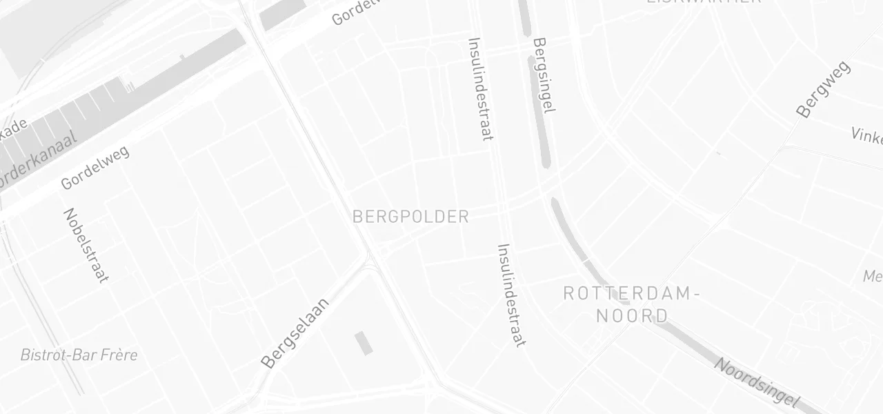 Kaart met de locatie van Verkeersschool "HERS" De Erkende Rijschool aan de Bergselaan 233C, Rotterdam