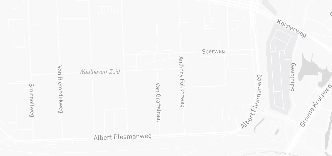 Kaart met de locatie van Virean logistics B.V. ️️ aan de Parmentierplein 13, Unit 1.07, Rotterdam