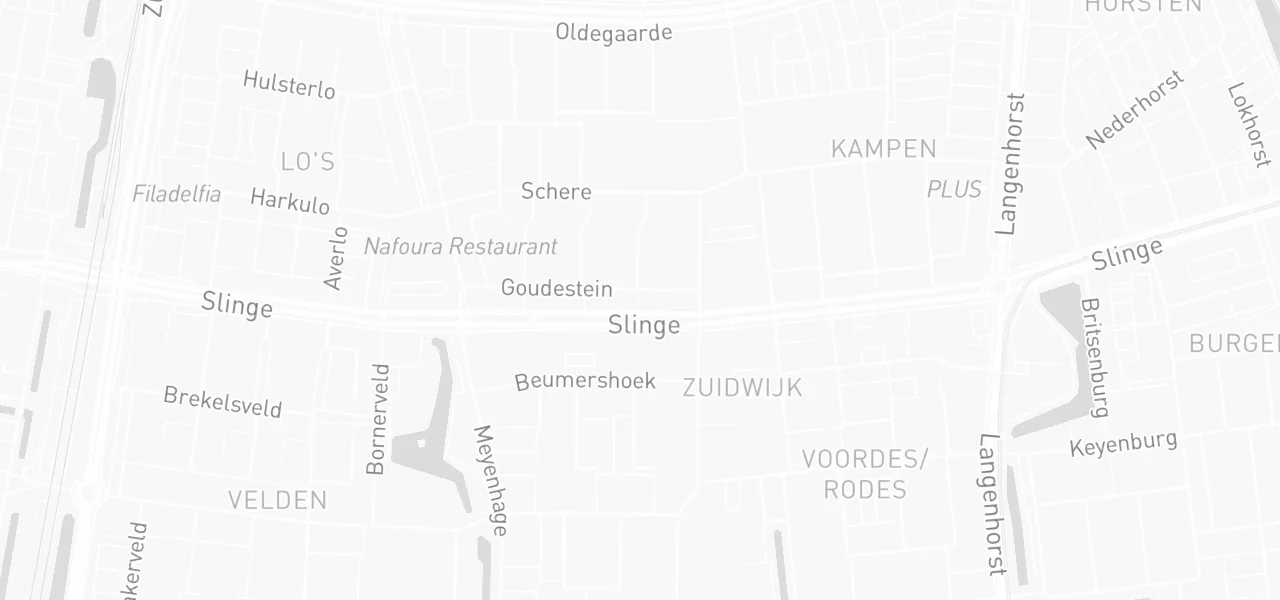 Kaart met de locatie van Vleeschhouwerij / Carneseria Slinge (Vrij Parkeren) aan de vleeschhouwerijslinge@gmail.com, Slinge 417, Rotterdam